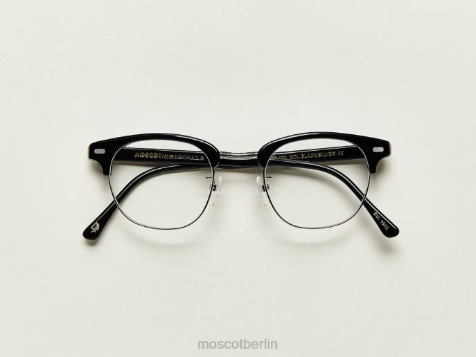 Brille 44ZR186 schwarzes Silber Moscot Yukel