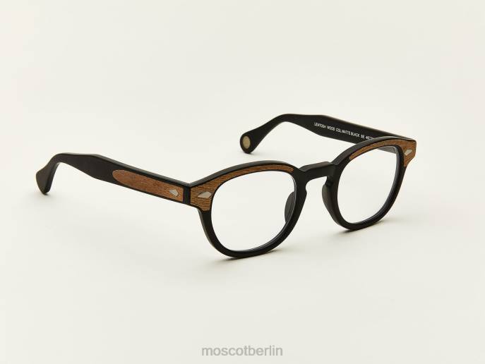 Brille 44ZR25 mattschwarz/Holz Moscot Lemtosch