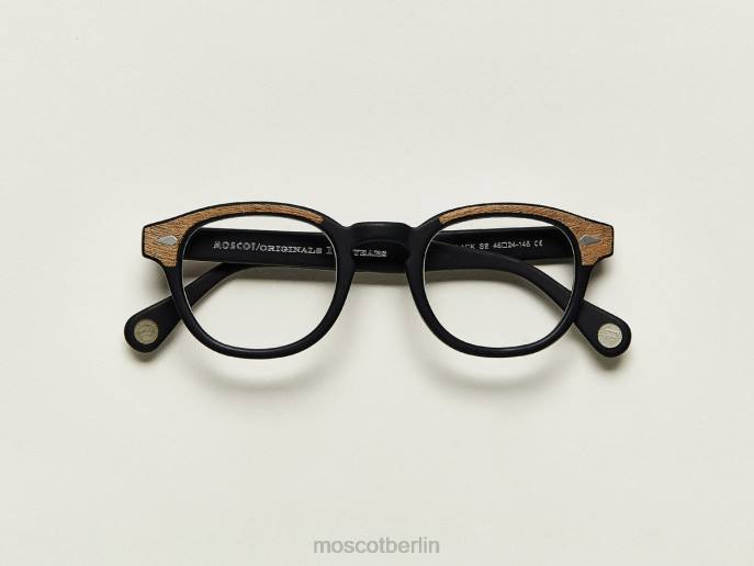 Brille 44ZR25 mattschwarz/Holz Moscot Lemtosch
