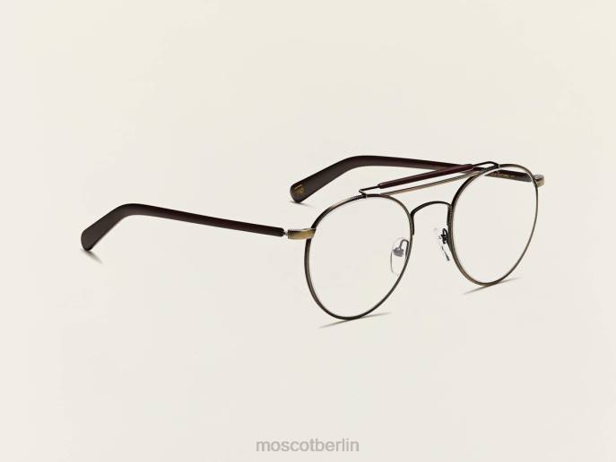 Brille 44ZR277 Antikgold/mattes Dunkelbraun Moscot Laser