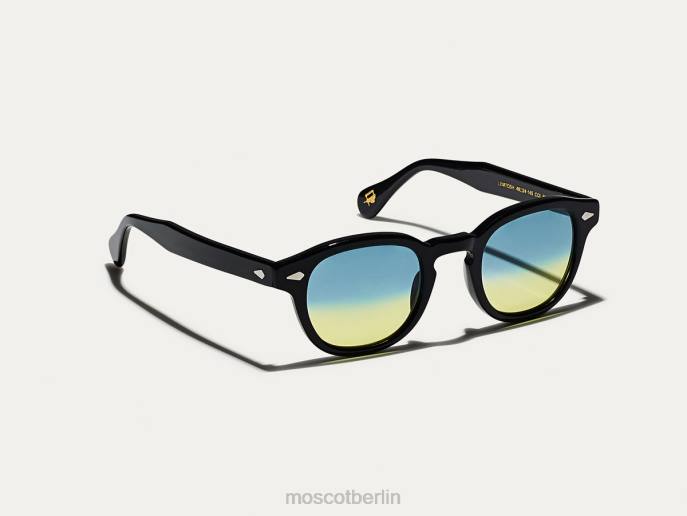Gläser 44ZR658 Aqua-Sonnenaufgang Moscot Lemtosh-Schwarz mit maßgeschneiderten Farbtönen