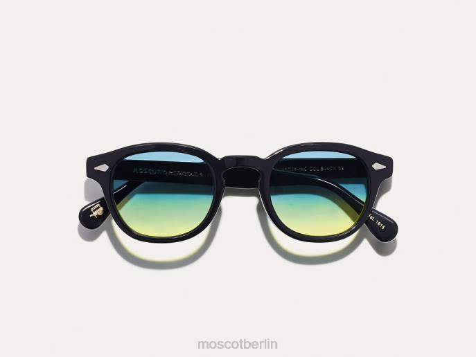 Gläser 44ZR658 Aqua-Sonnenaufgang Moscot Lemtosh-Schwarz mit maßgeschneiderten Farbtönen