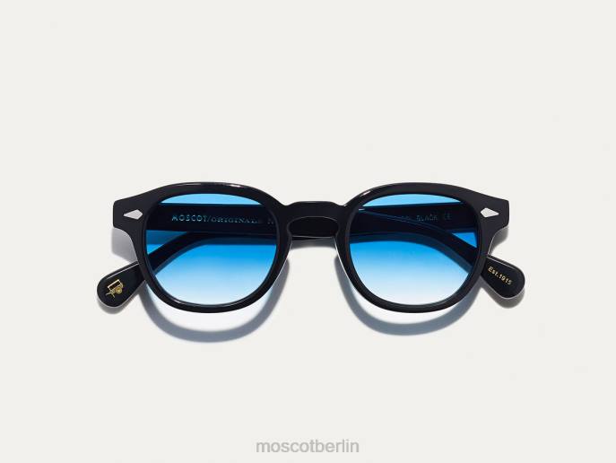 Gläser 44ZR659 Broadway-Blau verblasst Moscot Lemtosh-Schwarz mit maßgeschneiderten Farbtönen