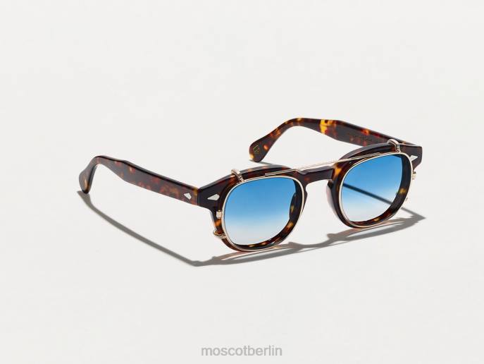 Gläser 44ZR738 Broadway-Blau verblasst Moscot Cliptosh Gold mit maßgeschneiderten Farbtönen