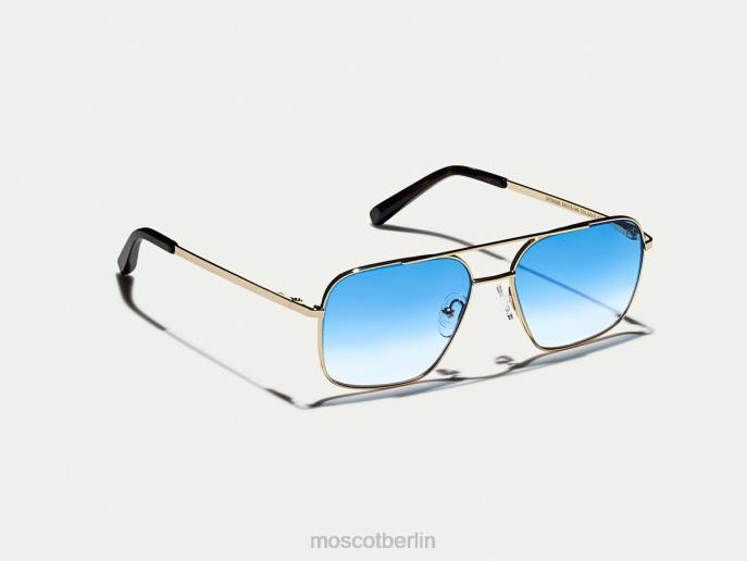 Brille 44ZR765 Broadway-Blau verblasst Moscot Stärkeres Gold mit maßgeschneiderten Farbtönen