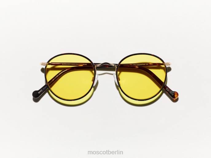 Brille 44ZR789 sanftes Gelb Moscot Zev-Schildkröte mit maßgeschneiderten Farbtönen