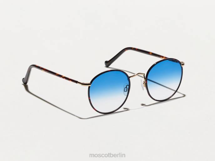 Brille 44ZR801 Broadway-Blau verblasst Moscot Zev-Schildkröte mit maßgeschneiderten Farbtönen