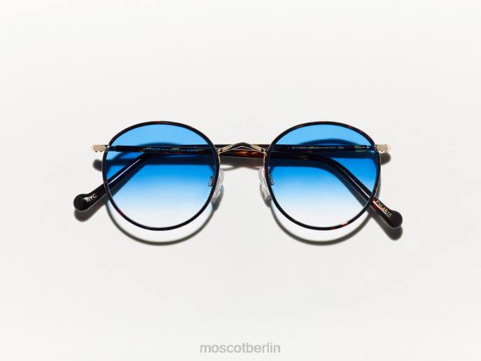 Brille 44ZR801 Broadway-Blau verblasst Moscot Zev-Schildkröte mit maßgeschneiderten Farbtönen