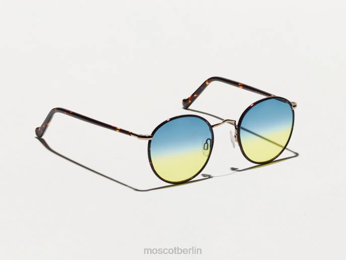 Brille 44ZR803 Aqua-Sonnenaufgang Moscot Zev-Schildkröte mit maßgeschneiderten Farbtönen
