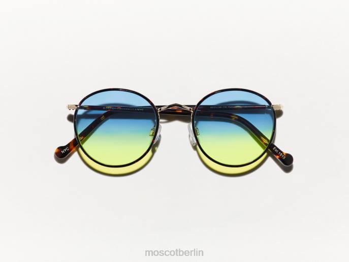 Brille 44ZR803 Aqua-Sonnenaufgang Moscot Zev-Schildkröte mit maßgeschneiderten Farbtönen