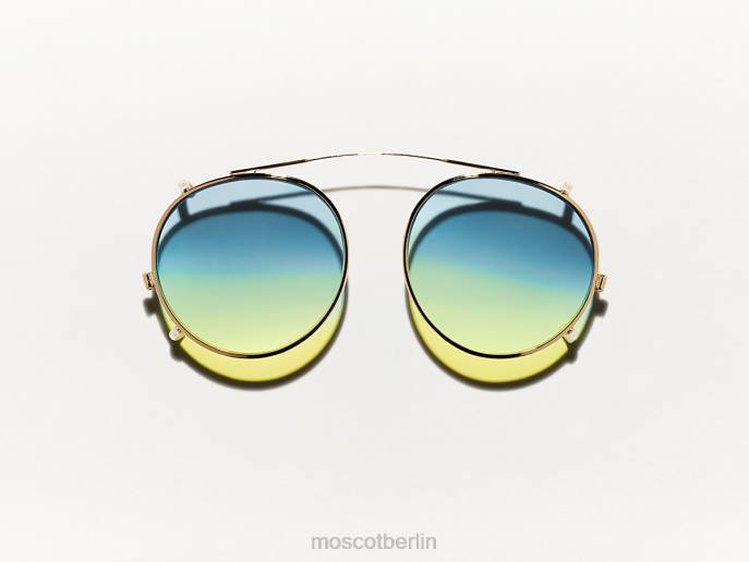 Brille 44ZR812 Aqua-Sonnenaufgang Moscot Clipzen Gold mit maßgeschneiderten Farbtönen