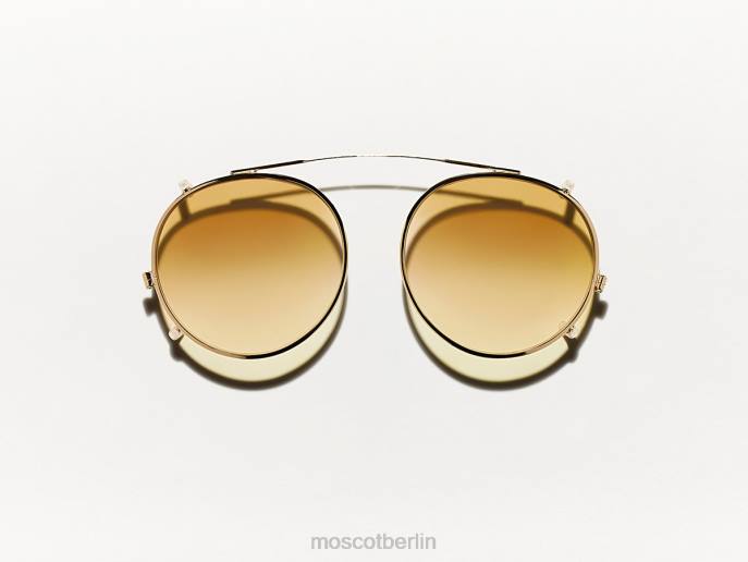 Brille 44ZR815 Kastanien verblassen Moscot Clipzen Gold mit maßgeschneiderten Farbtönen