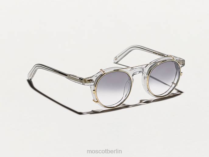 Brille 44ZR821 amerikanisches Grau verblassen Moscot Clipzen Gold mit maßgeschneiderten Farbtönen