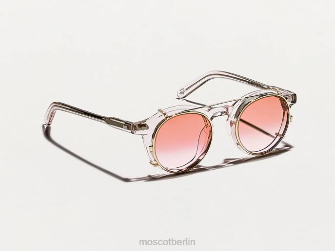 Brille 44ZR822 Wurzelbier verblassen Moscot Clipzen Gold mit maßgeschneiderten Farbtönen