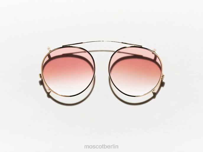 Brille 44ZR822 Wurzelbier verblassen Moscot Clipzen Gold mit maßgeschneiderten Farbtönen