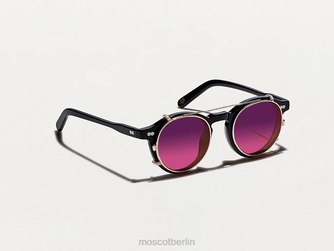 Brille 44ZR824 Sonnenuntergang auf der Westseite Moscot Clipzen Gold mit maßgeschneiderten Farbtönen