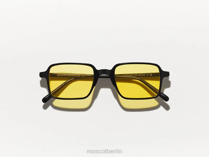 Sonnenbrille 44ZR587 sanftes Gelb Moscot Glänzendes Schwarz mit maßgeschneiderten Farbtönen